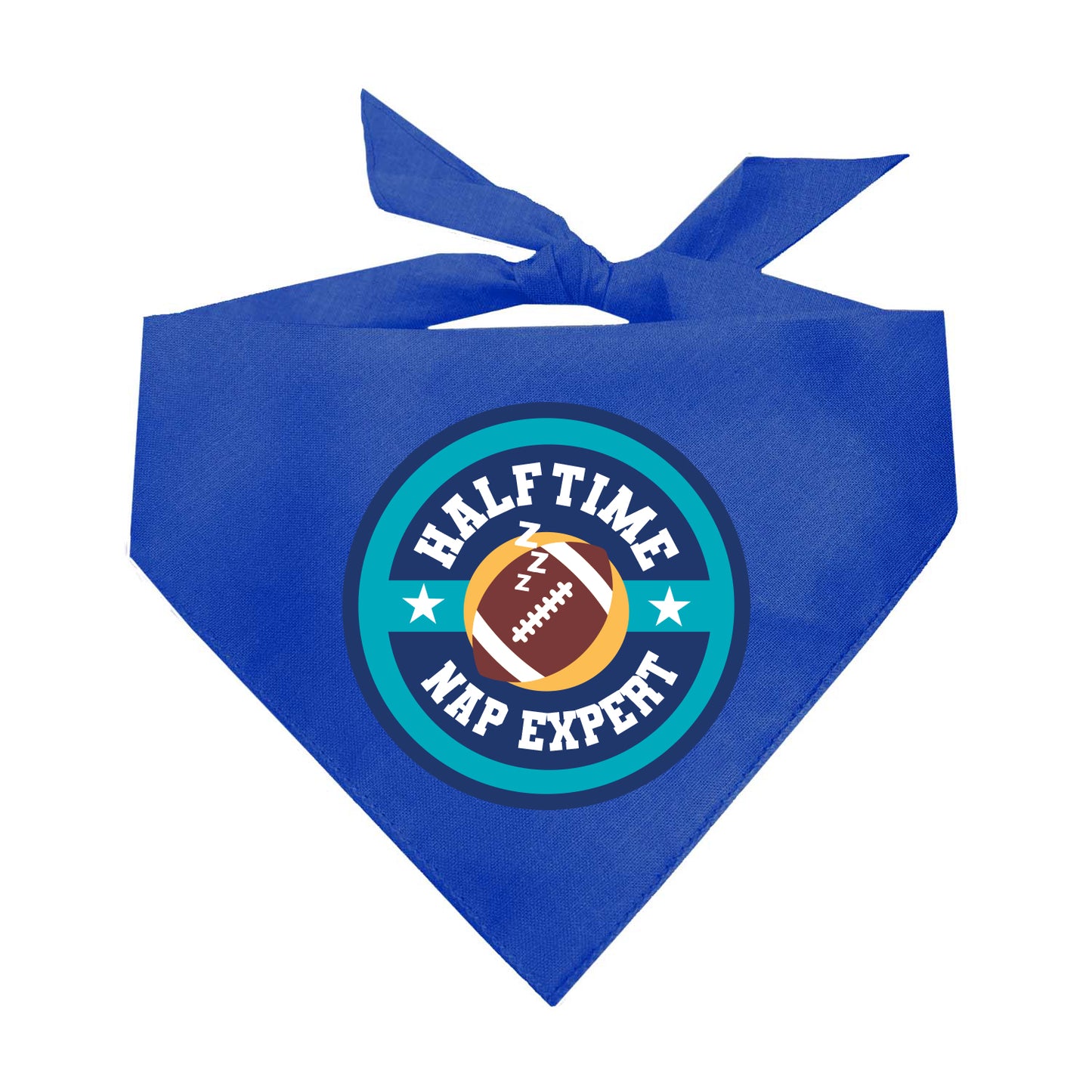 Halftime Nap Expert Dog Bandana | 100% Natural Cotton Triangle | Made in USA | Funny Football Pet Accessory