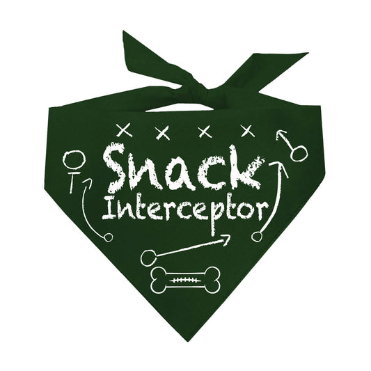 Snack Interceptor Dog Bandana | 100% Natural Cotton Triangle | Made in USA | Funny Food-Loving Pet Accessory