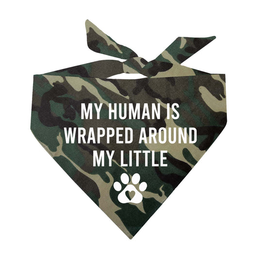 My Human Is Wrapped Around My Finger Triangle Dog Bandana