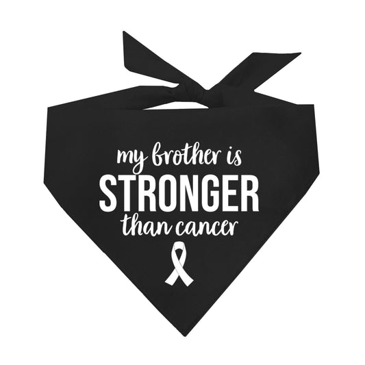 My Brother Is Stronger Than Cancer Triangle Dog Bandana
