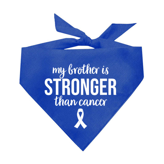 My Brother Is Stronger Than Cancer Triangle Dog Bandana