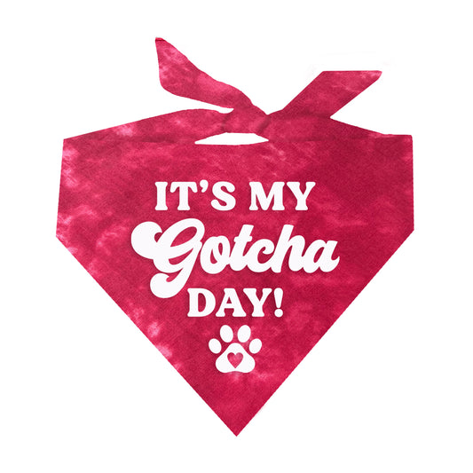It's My Gotcha Day Tie Dye Scrunch Triangle Dog Bandana