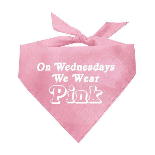 On Wednesdays We Wear Pink Triangle Dog Bandana