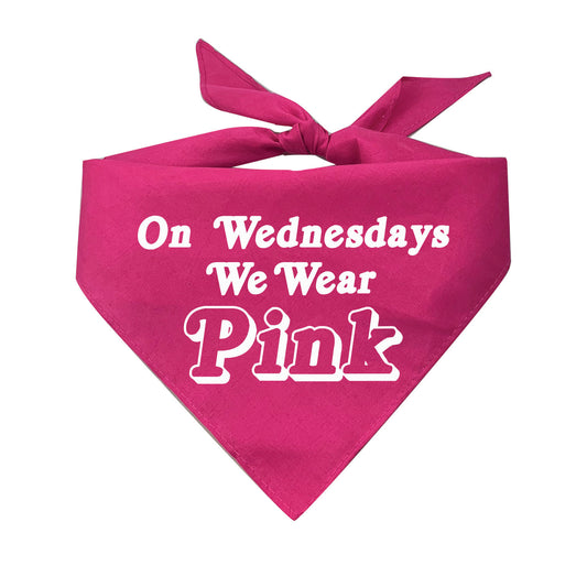 On Wednesdays We Wear Pink Triangle Dog Bandana