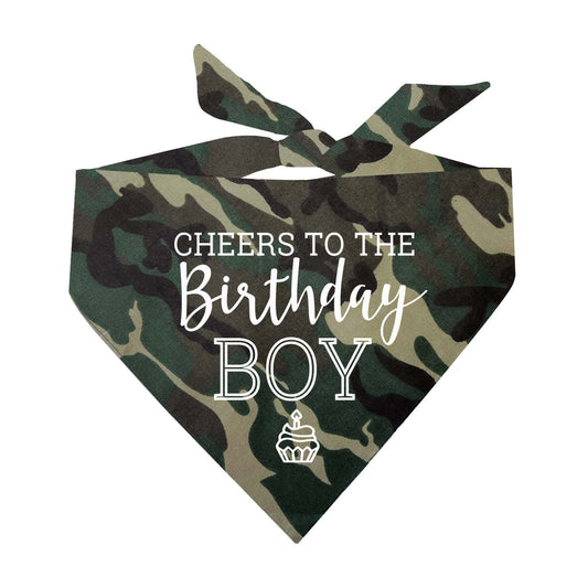 Cheers To Birthday Boy Triangle Dog Bandana