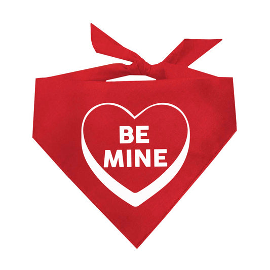 Be Mine Candy Heart Valentine's Day Triangle Dog Bandana