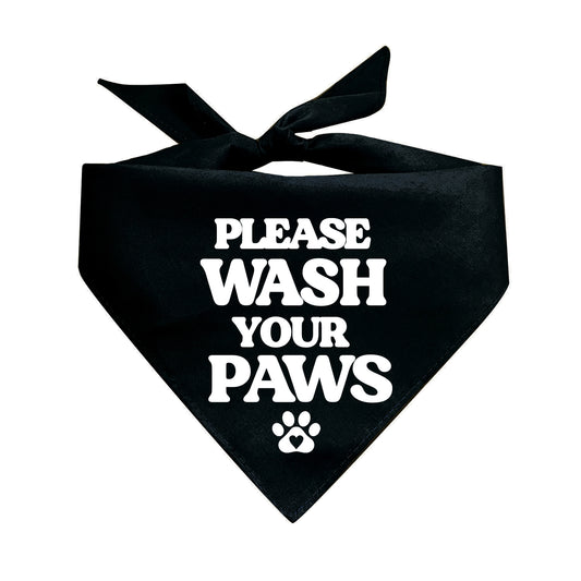 Please Wash Your Hands Triangle Dog Bandana