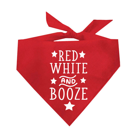 Red White And Booze Triangle Dog Bandana