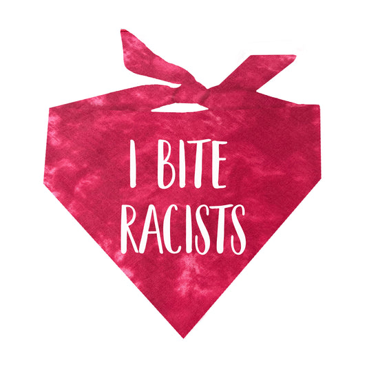 I Bite Racists Triangle Dog Bandana (Scrunch)