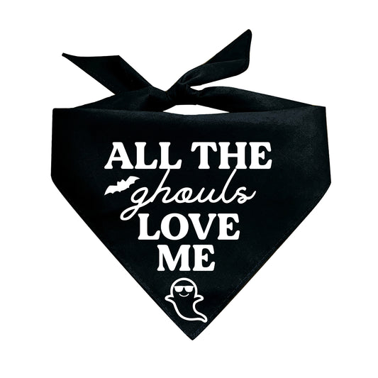 All The Ghouls Love Me Halloween Triangle Dog Bandana