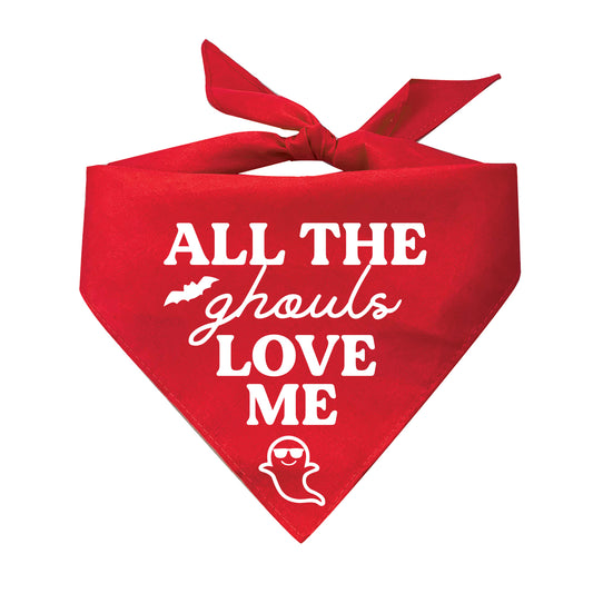 All The Ghouls Love Me Halloween Triangle Dog Bandana