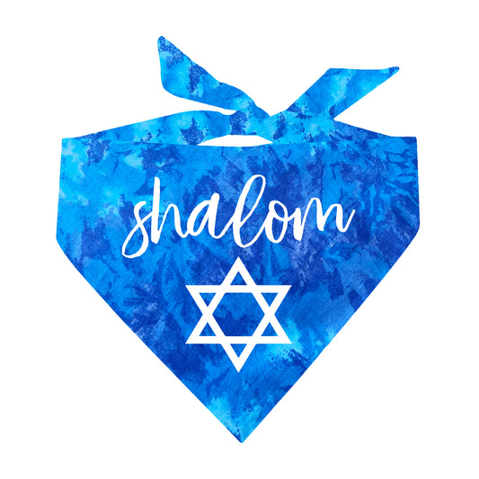 Shalom Tie Dye Triangle Dog Bandana