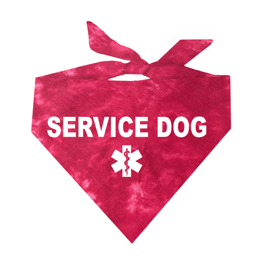 Service Dog Scrunch Tie Dye Pattern Triangle Dog Bandana