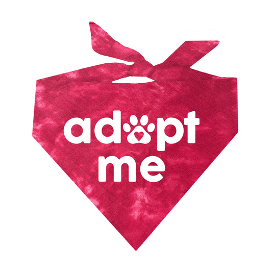 Adopt Me Heart Paw Scrunch Tie Dye Pattern Triangle Dog Bandana