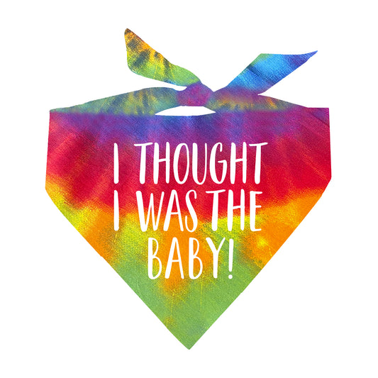 I Thought I Was The Baby Tie Dye Swirl Triangle Dog Bandana
