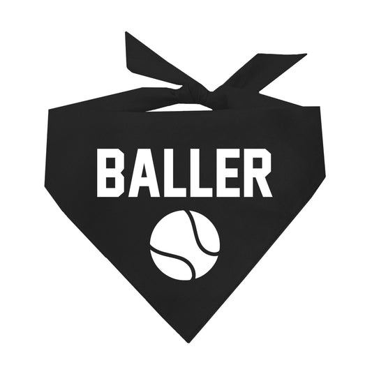 Baller With Tennis Ball Triangle Dog Bandana
