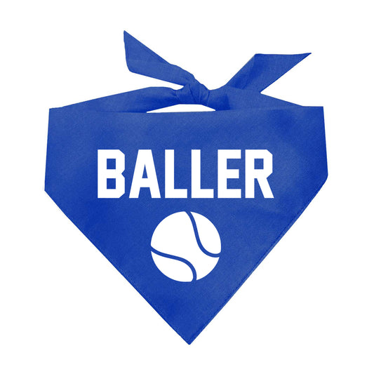 Baller With Tennis Ball Triangle Dog Bandana