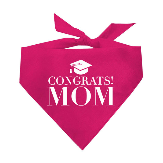 Congrats Mom Graduation Triangle Dog Bandana