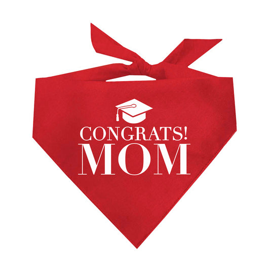 Congrats Mom Graduation Triangle Dog Bandana