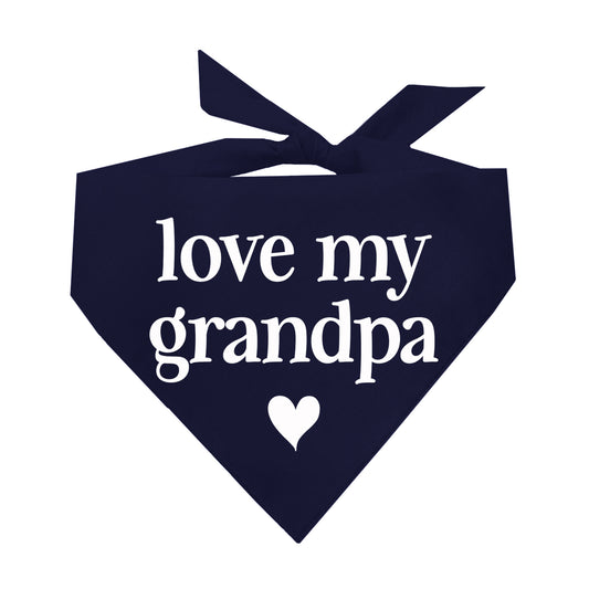 Love My Grandpa Triangle Dog Bandana