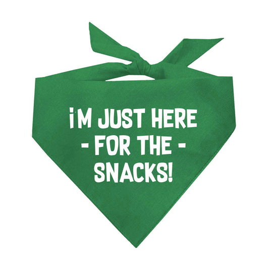I'm Just Here For The Snacks Triangle Dog Bandana