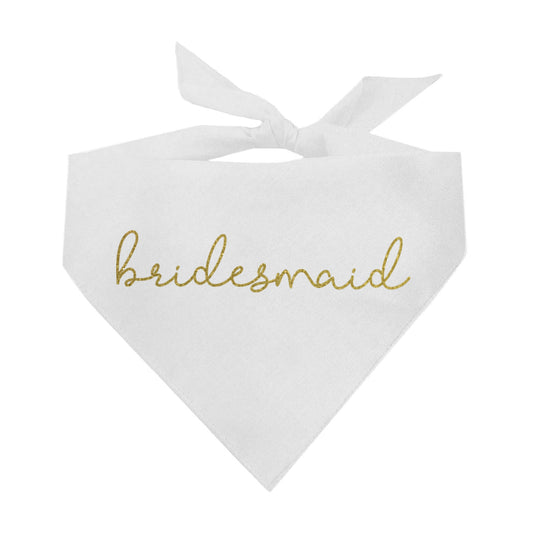 Bridesmaid (Gold) Wedding Triangle Dog Bandana