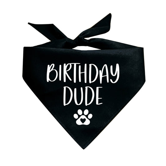 Birthday Dude Triangle Dog Bandana