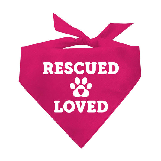Rescued (Heart Paw) Loved Triangle Dog Bandana