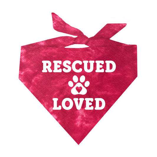 Rescued (Heart Paw) Loved Triangle Dog Bandana (Scrunch)