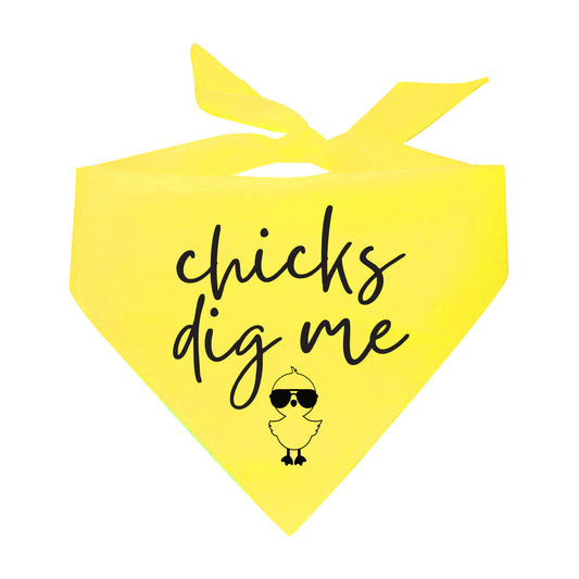 Chicks Dig Me Easter Triangle Dog Bandana