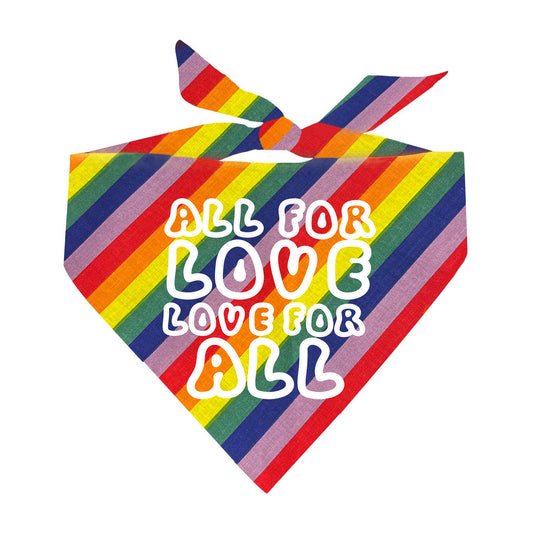 All For Love Love For All LGBTQ Rainbow Triangle Dog Bandana