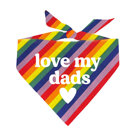 Love My Dads LGBTQ Rainbow Triangle Dog Bandana
