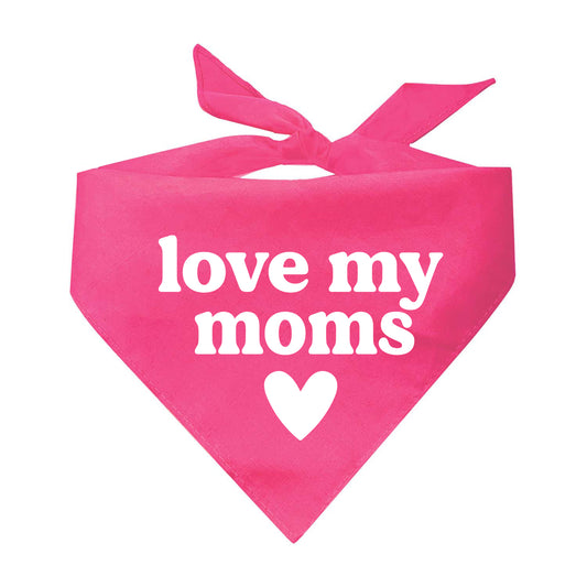 Love My Moms Triangle Dog Bandana (Assorted Colors)