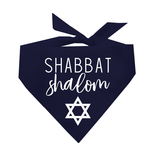 Shabbat Shalom Triangle Dog Bandana