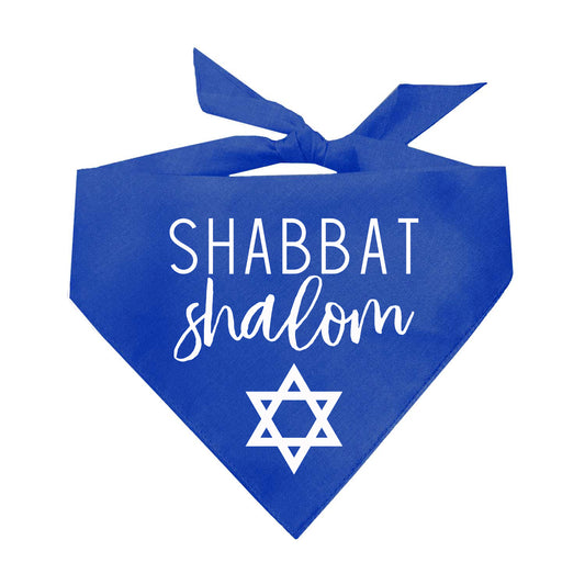 Shabbat Shalom Triangle Dog Bandana