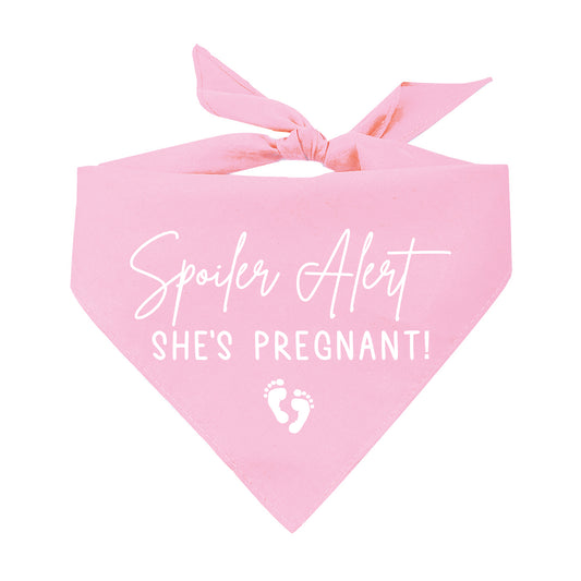 Spoiler Alert! She's Pregnant! Gender Reveal Announcement Triangle Dog Bandana