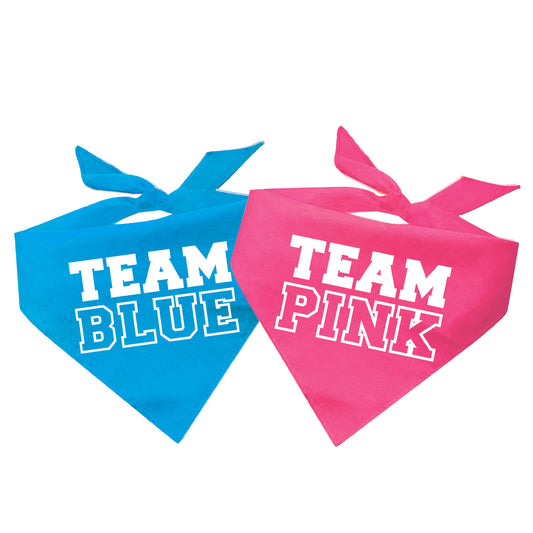 Team Blue / Team Pink Bright Gender Reveal Triangle Dog Bandana (Sold Separately)