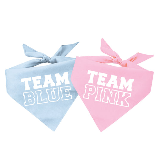 Team Blue / Team Pink Gender Reveal Triangle Dog Bandana (Sold Separately)