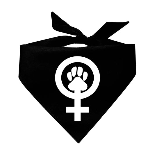 Girl Power Paw Symbol Feminist Triangle Dog Bandana (Assorted Colors)