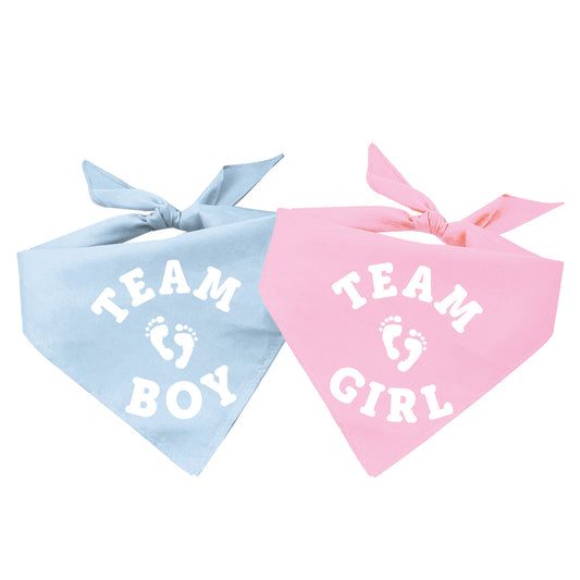 Team Girl / Team Boy Gender Reveal Triangle Dog Bandana (Sold Separately)