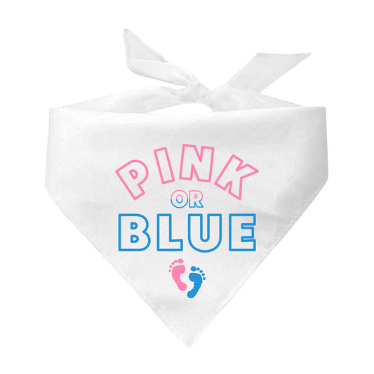 Pink Or Blue Gender Reveal Announcement Triangle Dog Bandana