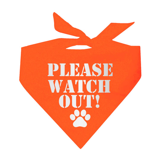 Please Watch Out! Reflective Neon Triangle Dog Bandana