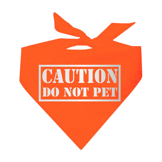 Caution Do Not Pet Reflective Neon Triangle Dog Bandana