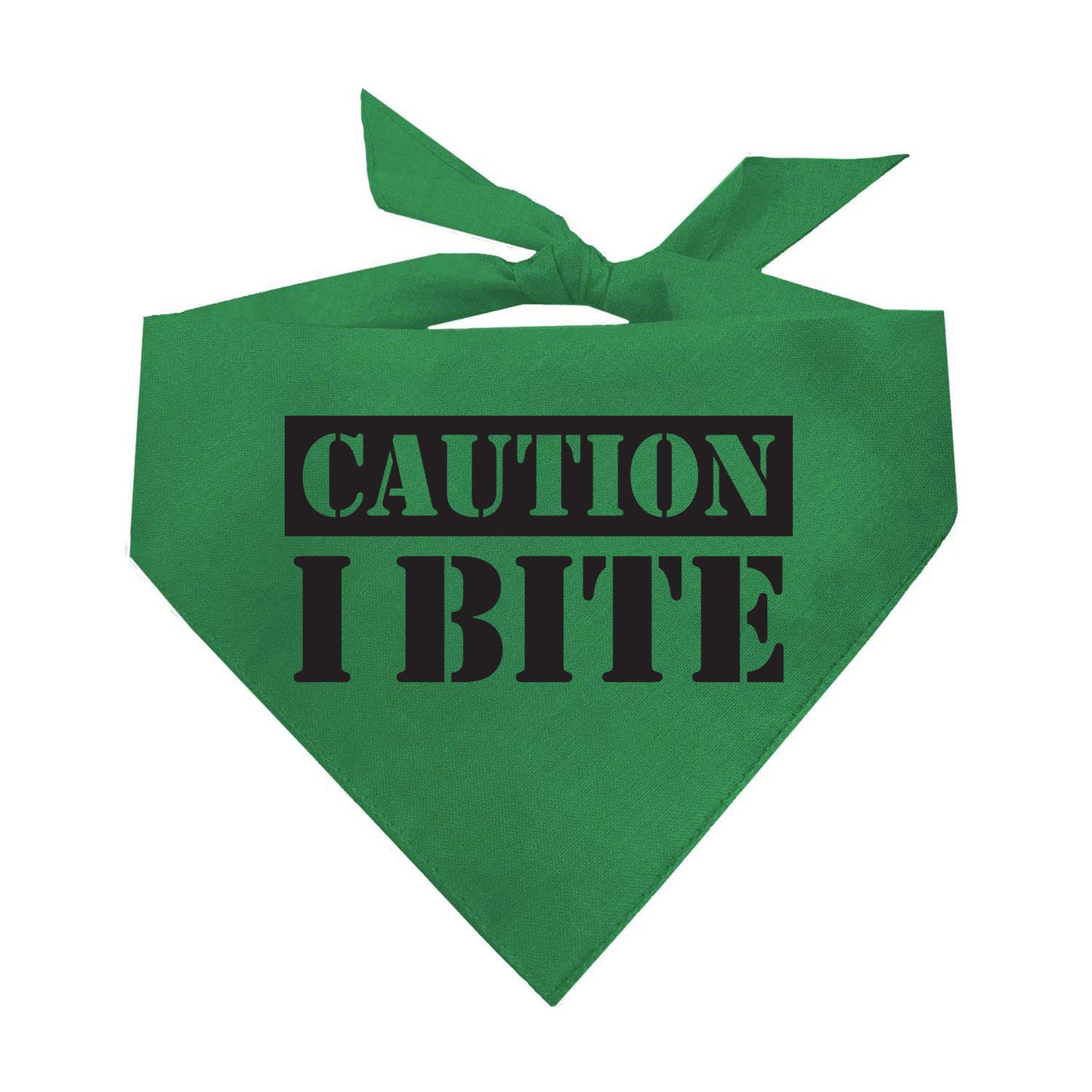 Caution I Bite Triangle Dog Bandana