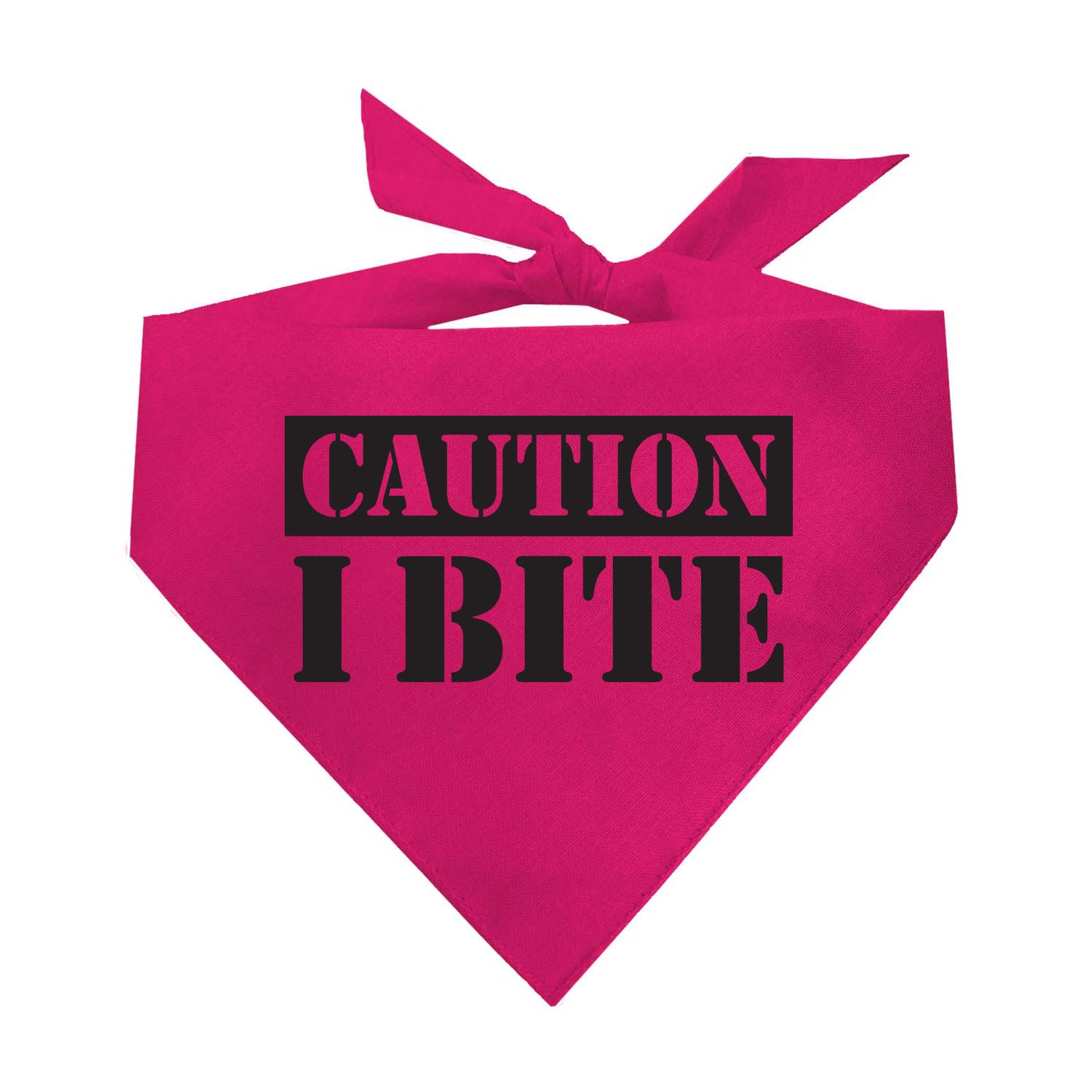 Caution I Bite Triangle Dog Bandana