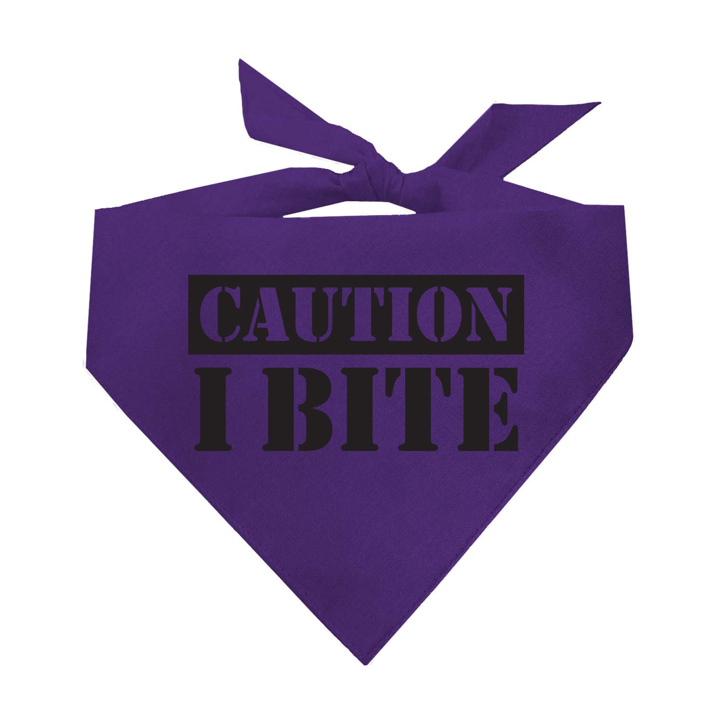 Caution I Bite Triangle Dog Bandana