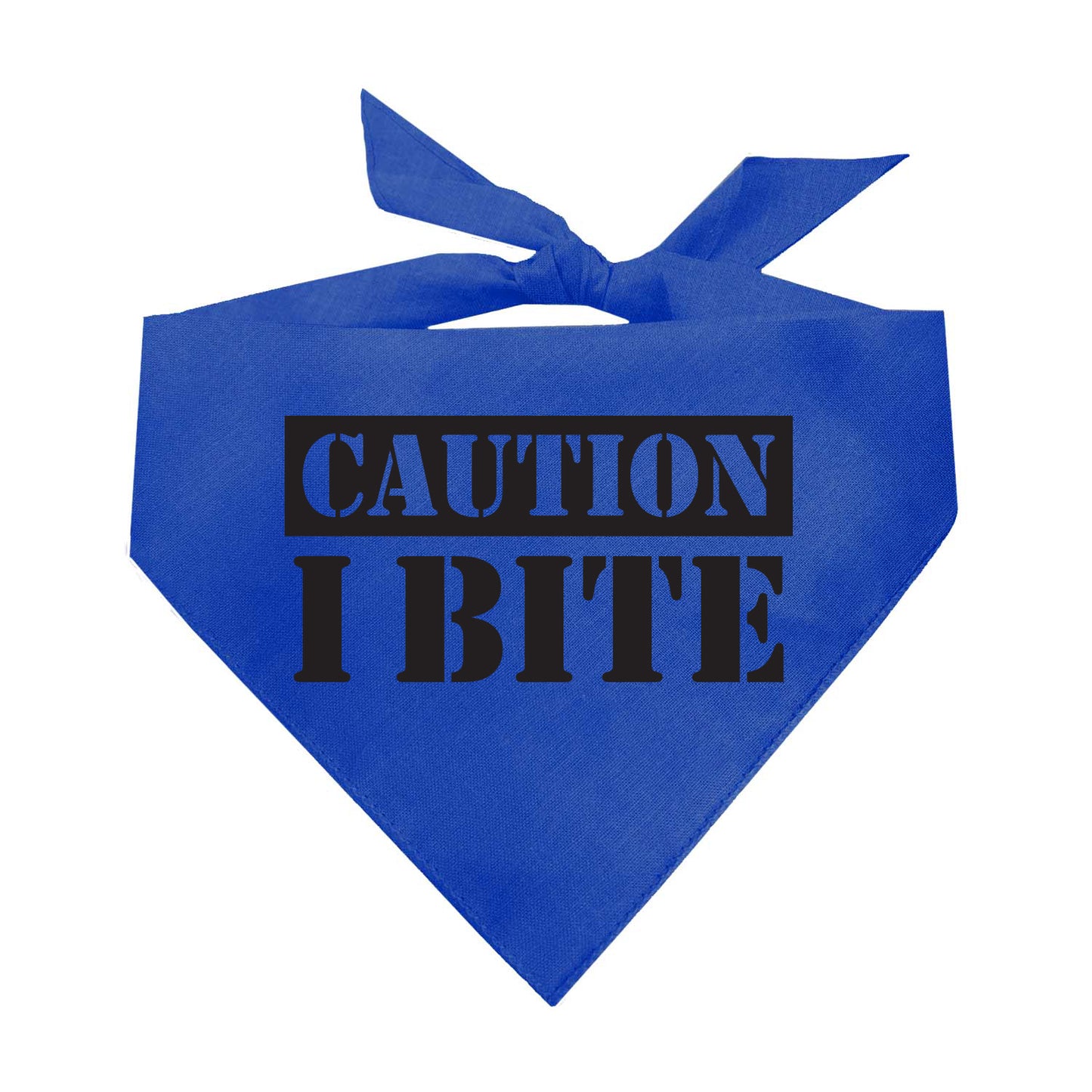 Caution I Bite Triangle Dog Bandana