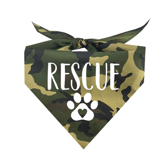 Rescue Heart Paw Triangle Dog Bandana