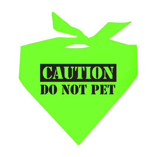 Caution Do Not Pet Neon Triangle Dog Bandana