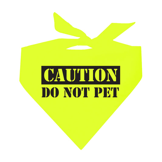 Caution Do Not Pet Neon Triangle Dog Bandana